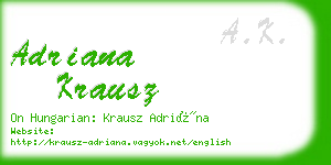 adriana krausz business card